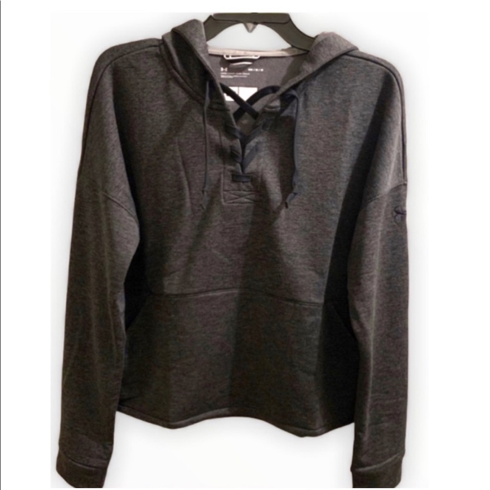 Gray Under Armour Lace Up Hoodie Size Medium